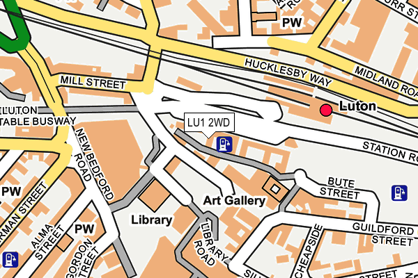 LU1 2WD map - OS OpenMap – Local (Ordnance Survey)