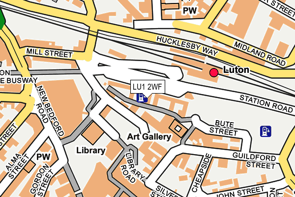 LU1 2WF map - OS OpenMap – Local (Ordnance Survey)