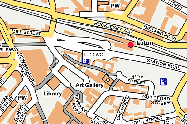 LU1 2WG map - OS OpenMap – Local (Ordnance Survey)