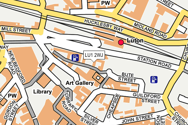 LU1 2WJ map - OS OpenMap – Local (Ordnance Survey)