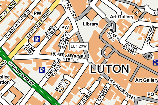 LU1 2XW map - OS OpenMap – Local (Ordnance Survey)