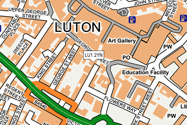 LU1 2YN map - OS OpenMap – Local (Ordnance Survey)