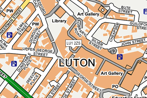 LU1 2ZS map - OS OpenMap – Local (Ordnance Survey)