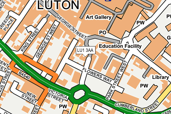 LU1 3AA map - OS OpenMap – Local (Ordnance Survey)