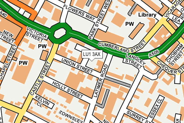 LU1 3AX map - OS OpenMap – Local (Ordnance Survey)