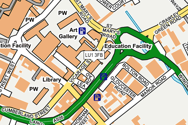 LU1 3FB map - OS OpenMap – Local (Ordnance Survey)