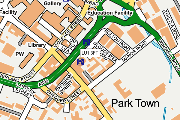 LU1 3FT map - OS OpenMap – Local (Ordnance Survey)