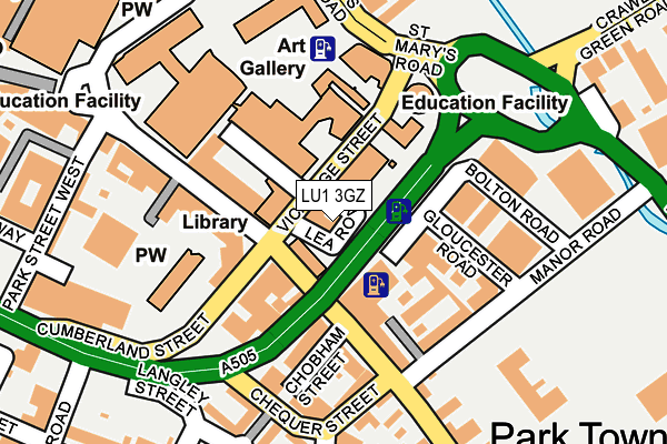 LU1 3GZ map - OS OpenMap – Local (Ordnance Survey)