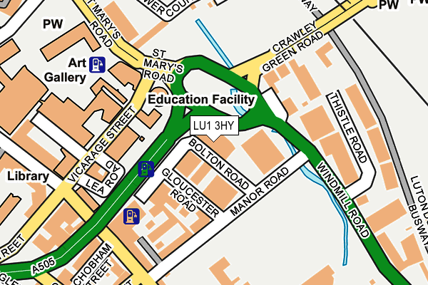 LU1 3HY map - OS OpenMap – Local (Ordnance Survey)