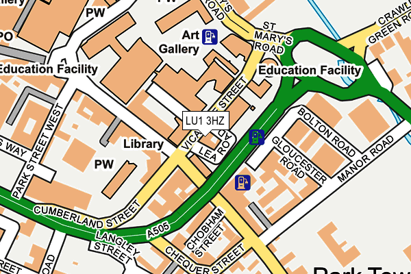 LU1 3HZ map - OS OpenMap – Local (Ordnance Survey)