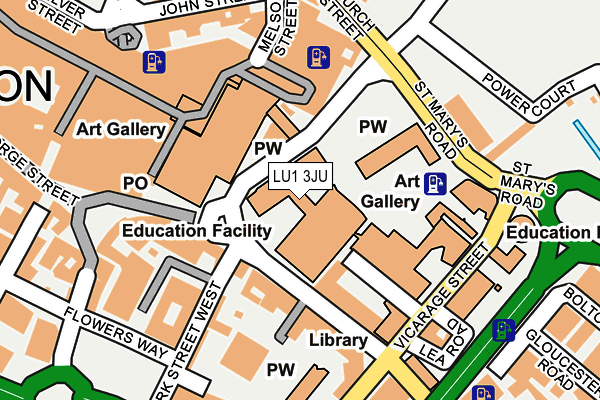 LU1 3JU map - OS OpenMap – Local (Ordnance Survey)