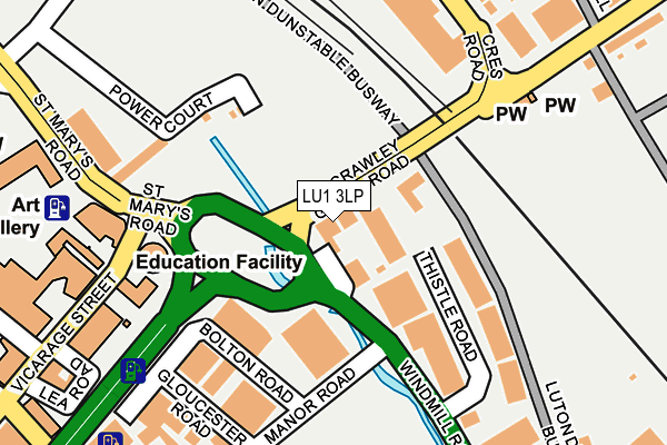 LU1 3LP map - OS OpenMap – Local (Ordnance Survey)