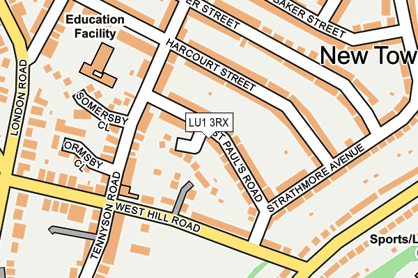 LU1 3RX map - OS OpenMap – Local (Ordnance Survey)