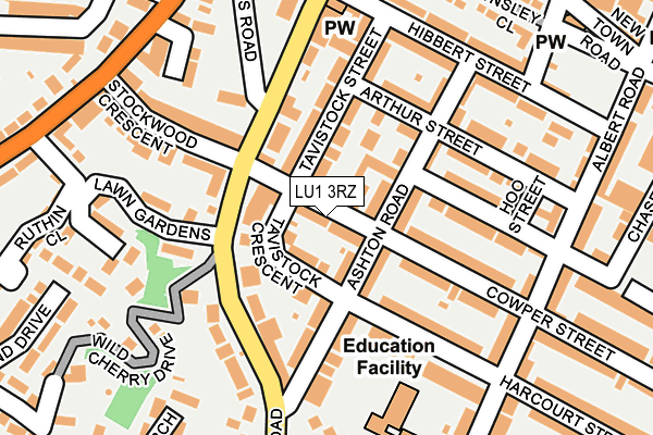 LU1 3RZ map - OS OpenMap – Local (Ordnance Survey)