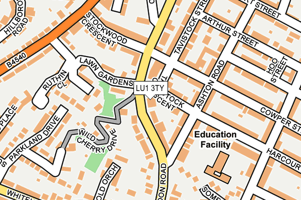 LU1 3TY map - OS OpenMap – Local (Ordnance Survey)