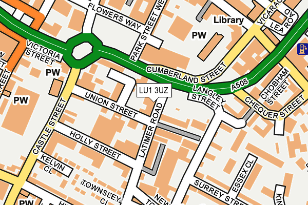 LU1 3UZ map - OS OpenMap – Local (Ordnance Survey)