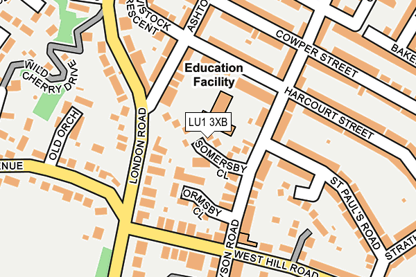 LU1 3XB map - OS OpenMap – Local (Ordnance Survey)