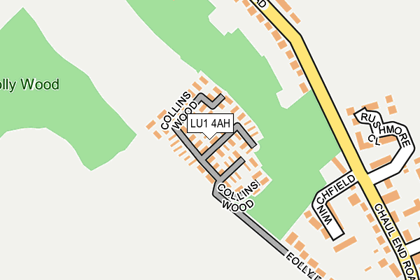 LU1 4AH map - OS OpenMap – Local (Ordnance Survey)