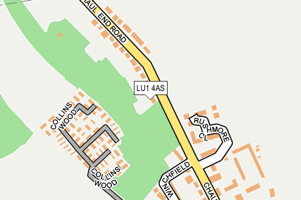 LU1 4AS map - OS OpenMap – Local (Ordnance Survey)