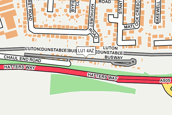 LU1 4AZ map - OS OpenMap – Local (Ordnance Survey)