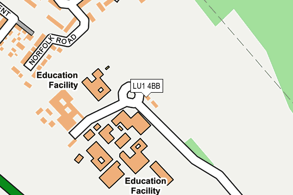 LU1 4BB map - OS OpenMap – Local (Ordnance Survey)