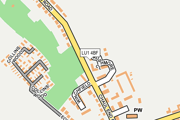 LU1 4BF map - OS OpenMap – Local (Ordnance Survey)