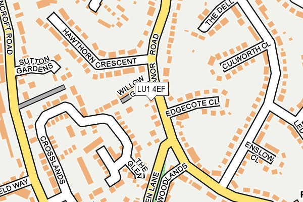 LU1 4EF map - OS OpenMap – Local (Ordnance Survey)