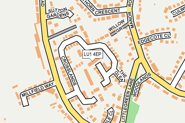 LU1 4EP map - OS OpenMap – Local (Ordnance Survey)