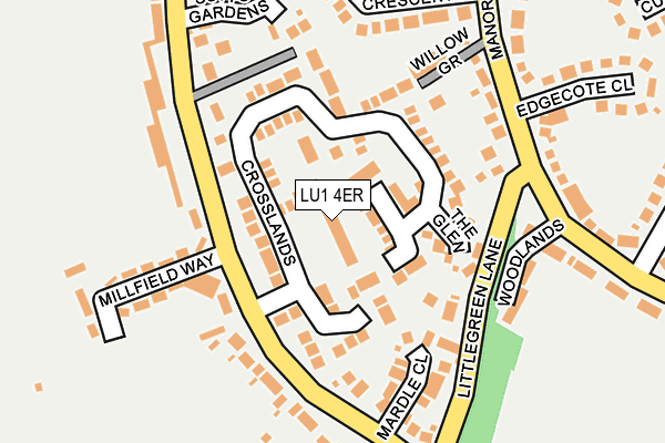 LU1 4ER map - OS OpenMap – Local (Ordnance Survey)