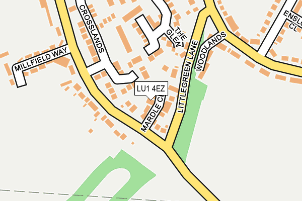 LU1 4EZ map - OS OpenMap – Local (Ordnance Survey)