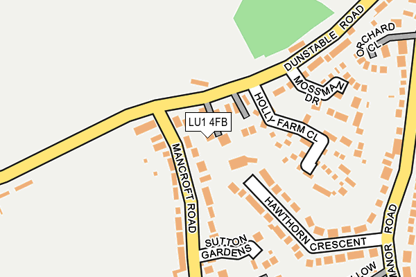 LU1 4FB map - OS OpenMap – Local (Ordnance Survey)