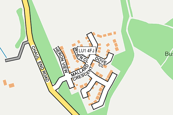 LU1 4FJ map - OS OpenMap – Local (Ordnance Survey)