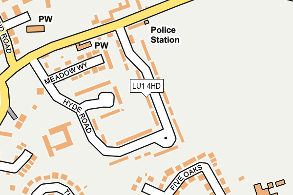 LU1 4HD map - OS OpenMap – Local (Ordnance Survey)