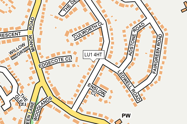 LU1 4HT map - OS OpenMap – Local (Ordnance Survey)