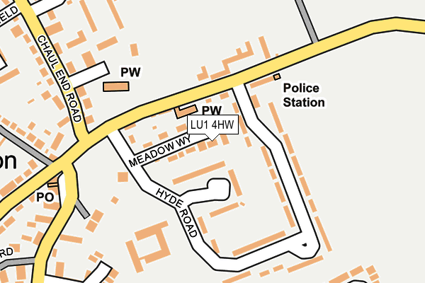 LU1 4HW map - OS OpenMap – Local (Ordnance Survey)