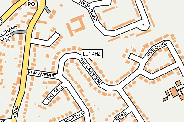 LU1 4HZ map - OS OpenMap – Local (Ordnance Survey)