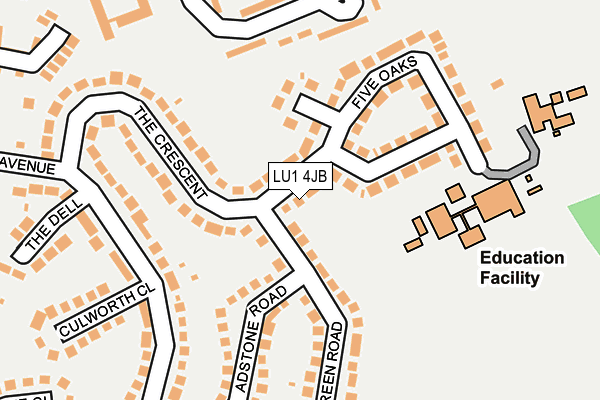 LU1 4JB map - OS OpenMap – Local (Ordnance Survey)