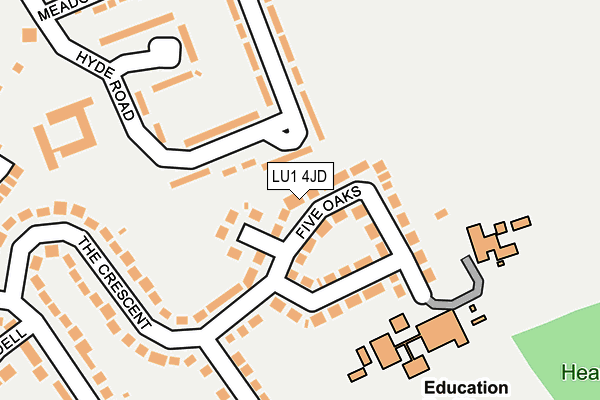 LU1 4JD map - OS OpenMap – Local (Ordnance Survey)