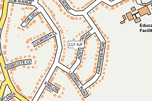 LU1 4JF map - OS OpenMap – Local (Ordnance Survey)