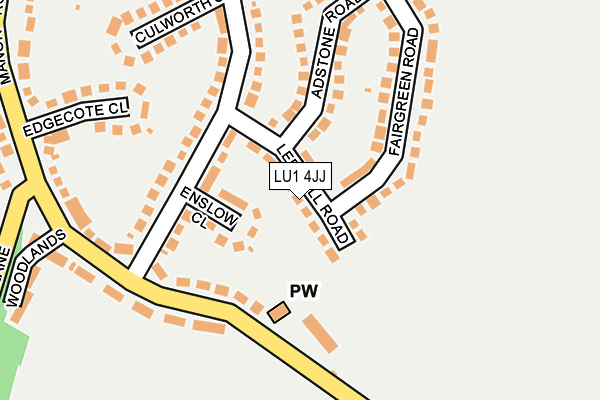 LU1 4JJ map - OS OpenMap – Local (Ordnance Survey)