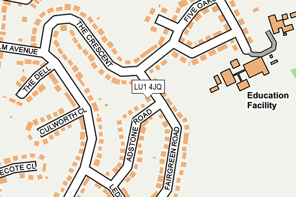 LU1 4JQ map - OS OpenMap – Local (Ordnance Survey)