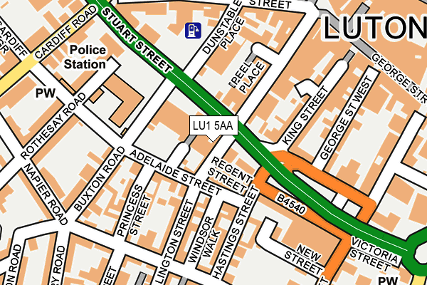 LU1 5AA map - OS OpenMap – Local (Ordnance Survey)