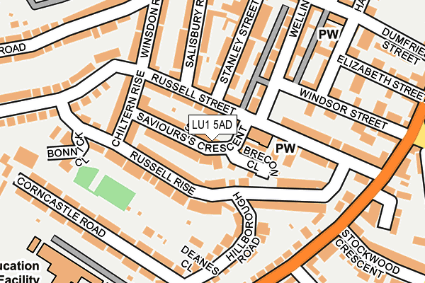 LU1 5AD map - OS OpenMap – Local (Ordnance Survey)