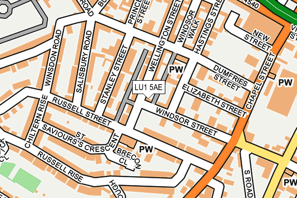 LU1 5AE map - OS OpenMap – Local (Ordnance Survey)