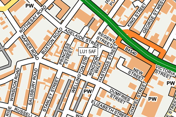 LU1 5AF map - OS OpenMap – Local (Ordnance Survey)