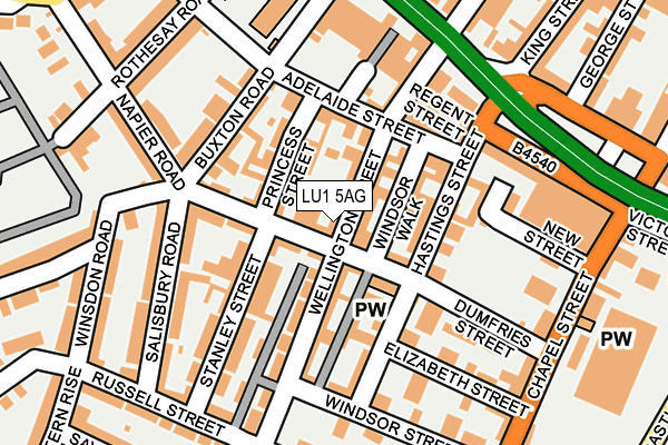 LU1 5AG map - OS OpenMap – Local (Ordnance Survey)