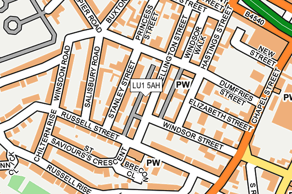 LU1 5AH map - OS OpenMap – Local (Ordnance Survey)