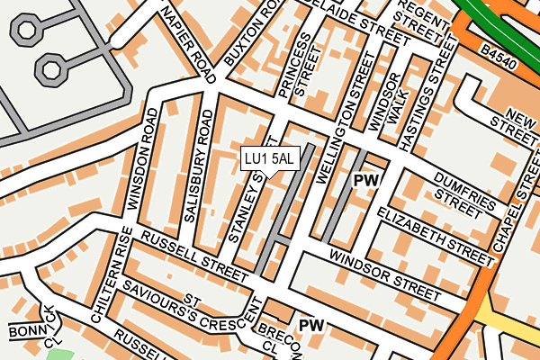 LU1 5AL map - OS OpenMap – Local (Ordnance Survey)