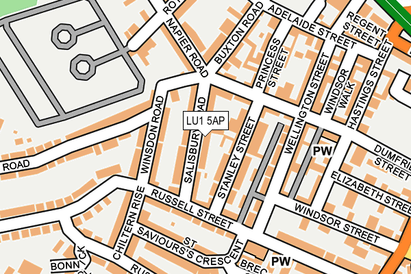 LU1 5AP map - OS OpenMap – Local (Ordnance Survey)