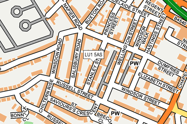 LU1 5AS map - OS OpenMap – Local (Ordnance Survey)